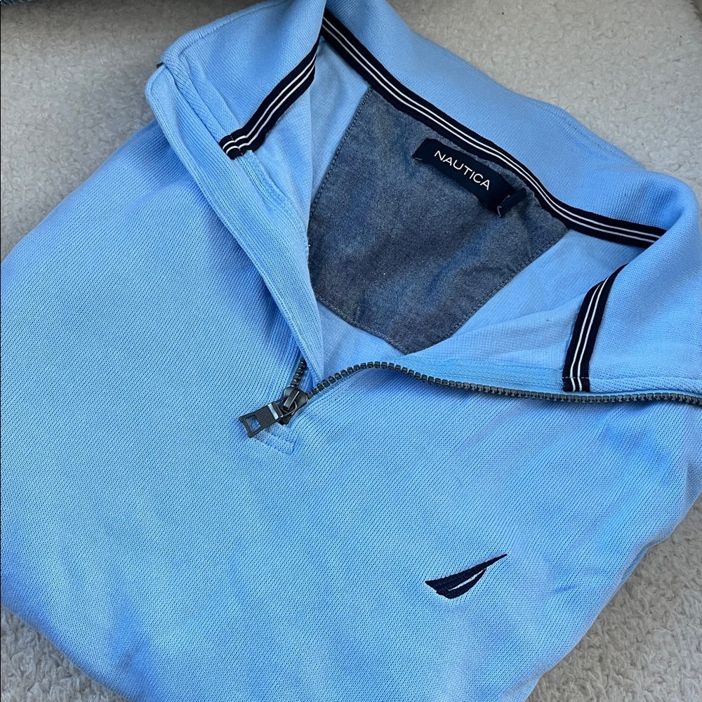 Nautica Light Blue Quarter-Zip Pullover